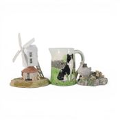 James Herriot's Country Kitchen Jess Jug A0594, Liliput Lane model of a windmill and duck family