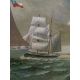David Higgins, "At Sea Under a Chilean flag" a large Oil painting on wood of 19th century four - Image 8 of 9