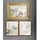 A pair of oriental embroided silk art pieces, featuring landscape scenes, together with mid- - Image 2 of 2