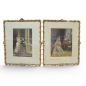 Two framed artwork prints to include 'The Serenade' and 'The Cavalier's Kiss, by Joseph Frederick