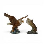 Beswick model of a trout, model no.1032, together with Bald Eagle, 1018.