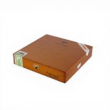 One box containing 25 x COHIBA LANCEROS Cigars (38 ring gauge x 192mm length), opened. (Some