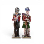 Two Sitzendorf figures, to include a Grenadier Guards 1853 figure & a 77th Highland Regiment