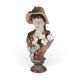Very large ceramic bust of a lady wearing a hat, hat and blouse decorated with grapes and vines, - Image 1 of 4