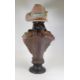 Very large ceramic bust of a lady wearing a hat, hat and blouse decorated with grapes and vines, - Image 3 of 4
