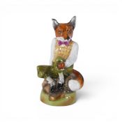 Royale Stratford hand-painted a large comical model of a Fox in country dress. (H: 28cm) (2)