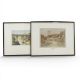Framed lithograph print featuring Godshill, I.O.W, depicting a picturesque scene of the historic - Image 1 of 3
