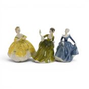 Royal Doulton lady figures featuring Simone HN2378, The Last Waltz HN2315 and Fragrance HN2334. (3)