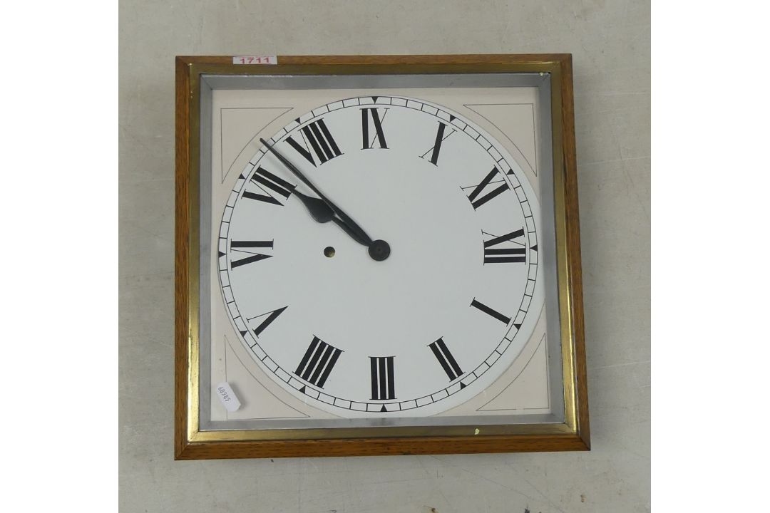 Wooden Framed Clock, Roman Numerals With Box Effect Back (Not Tested) Front Measures: H 36cm x W - Image 1 of 3