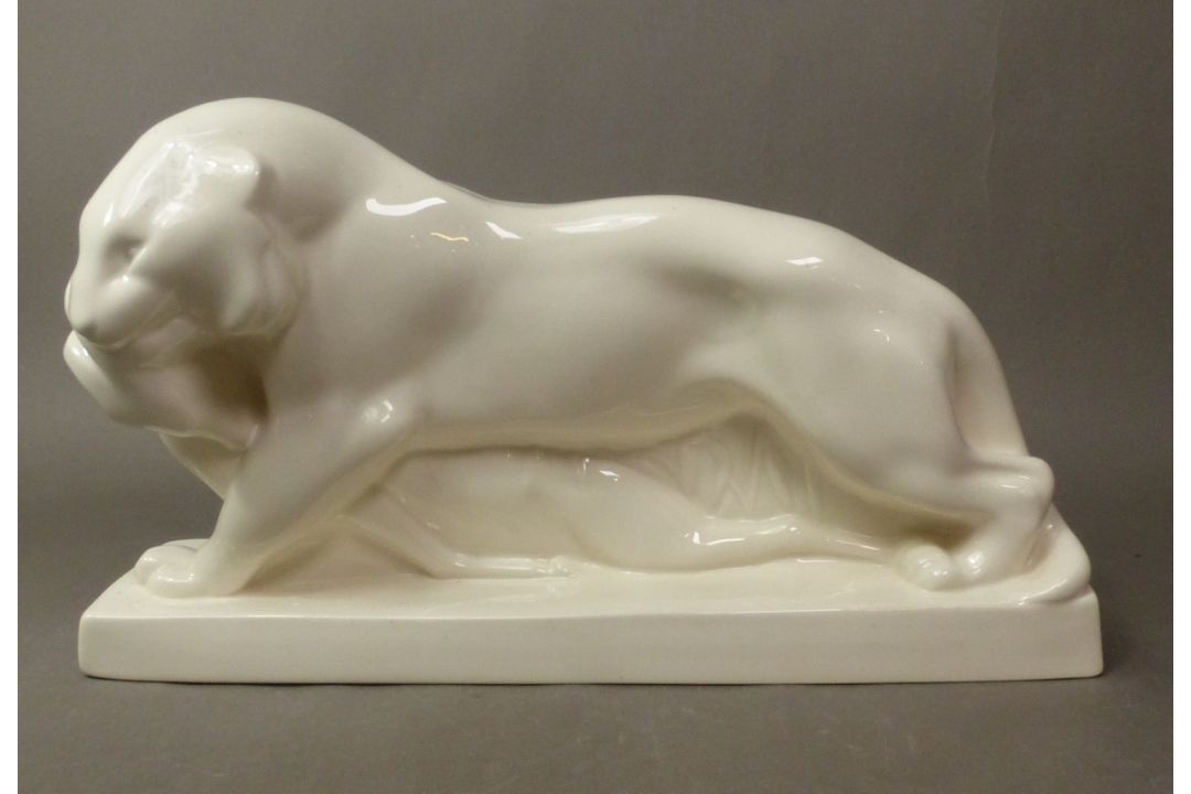 After John Skeaping for Wedgwood 'Escape', figure of a lioness and antelope, colour Moonstone, - Image 1 of 2