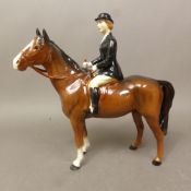 Beswick Huntswoman on brown horse, 1730.