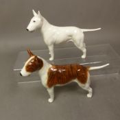 Two Beswick Bull Terrier dogs to include Romany Rhinestone, and one similar in white colourway (2)