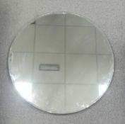Large Vintage Frameless Circular Mirror, Possibly Old Dressing Table Mirror. Diameter:- 70cm