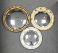 Three Nautical Themed Mirrors. Largest Including Frame 45cm Dia (3)