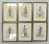A collection of framed vintage prints featuring British Military officer The Royal Scots, Private