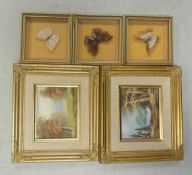 Small pair of oil painting on canvas depicting a tranquil landscapes, signed by Tony Green and K