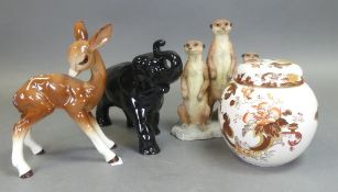 A collection of ceramic and resin animals to include The Leonardo Collection Out of Africa,