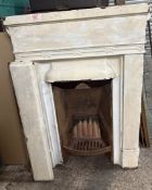 Victorian cast-iron unrestored bedroom fireplace H89cm x W63cm
