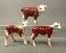 Three Beswick Hereford calves (3)