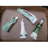 Group of four ceramic figurines, including English Rose Suzanne, Marguerite Susanne, Marguerite