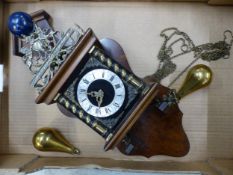 Dutch style Zaanse wall clock, twin weight driven movement, 20th century, height 49cm.