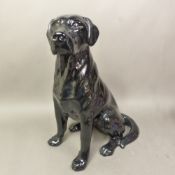 Beswick fireside model of a Black Labrador, height 33cm.