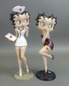 Two Betty Boop resin figures by Fleischer Studios: Betty Boop Nurse 2007 and Betty Boop Blowing A