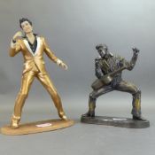 Two Figures of Elvis Presley to include:- The Leonardo Collection Elvis gold suit together with