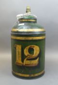 Large Toleware Tin Grocers Tea Caddy Canister converted into a lamp (not tested) featuring the