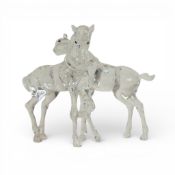 Swarovski Crystal Foals (627637) retired 2011 designed by Martin Zedron presented in clear crystal