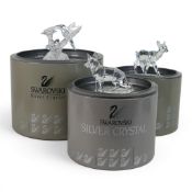 Swarovski faceted clear frosted Humming Bird (166184) retired 2007 designed by Claudia