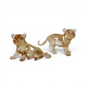 Swarovski Endangered Wildlife collection, Standing Tiger Cub (1016677) Sitting Tiger Cub (1016678)