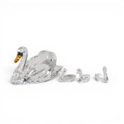Swarovski Crystal Jubilee Swan with three cygnets (5233542) retired 2017 designed by Martin