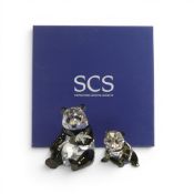 Swarovski 2008 Endangered Wildlife Panda Mother and Cub (900918) retired 2008, designed by Heinz