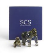 Swarovski 'Endangered Wildlife Gorillas' Mother and Infant (952504)retired 2009, designed by Anton