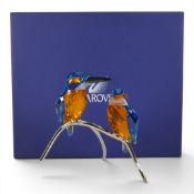 Swarovski Crystal 'Silver Lake' Collection Paradise Kingfishers (945090) retired 2013 designed by