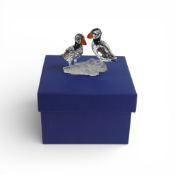 Swarovski crystal puffins part of “Feathered Beauties” theme group, The Puffins are made from