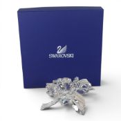 Swarovski Silver Crystal Roses (890285) retired 2010 designed by Elisabeth Adamer presented with two