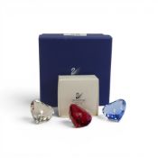 Swarovski Renewal Gifts to include:- 1996 Clear Heart (199130) 1997 Blue Heart (210899) 1998 Red