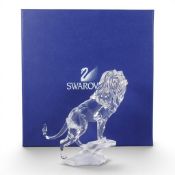 Swarovski Rare Encounters Collection Lion Standing on a Rock (269377) retired 2008 designed by