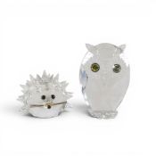 Swarovski Medium Hedgehog with silver tone whiskers (one prickle glued noted)(010018) retired 1987