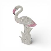 Swarovski Crystal Flamingo (289733), by Gabriele Stamey, presented in clear crystal with pink