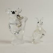 Swarovski Crystal Rare Encounters Kangaroo with Baby Joey (181756) retired 2006 designed by Gabriele