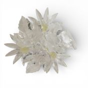 Swarovski Flower Display from The Secret Garden Series, three faceted clear crystal flowers on a