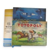 A collection of vintage boxed board games to include Microdot and Totopoly The Great Race Game,
