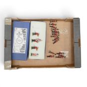 A collection of Britains vintage metal soldiers to include Scots Guards Light Infantry, marching