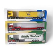 Three Cararama Collectible Hauliers 1:50 scale diecast model lorries to include Eddie Stobart, Chris