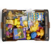 A selection of Bright Yellow Ducks to include:- Bath Set, Jigsaw(unchecked), stick it notes,