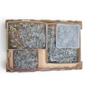 A large quantity of miniature pewter figurines, most unpainted. (1 Tray)