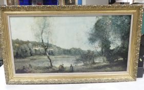 Jean Baptiste Camille Corot (1796-1875) reproduction print titled Ville d'Avray, depicting